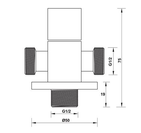 Van khóa nước dạng vuông 2 đường nước Hafele 495.61.254
